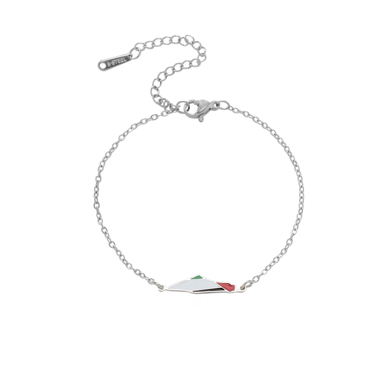 Palestina Kaart Hanger Armband – Unisex Dubbele Laag Touw & RVS Sieraad