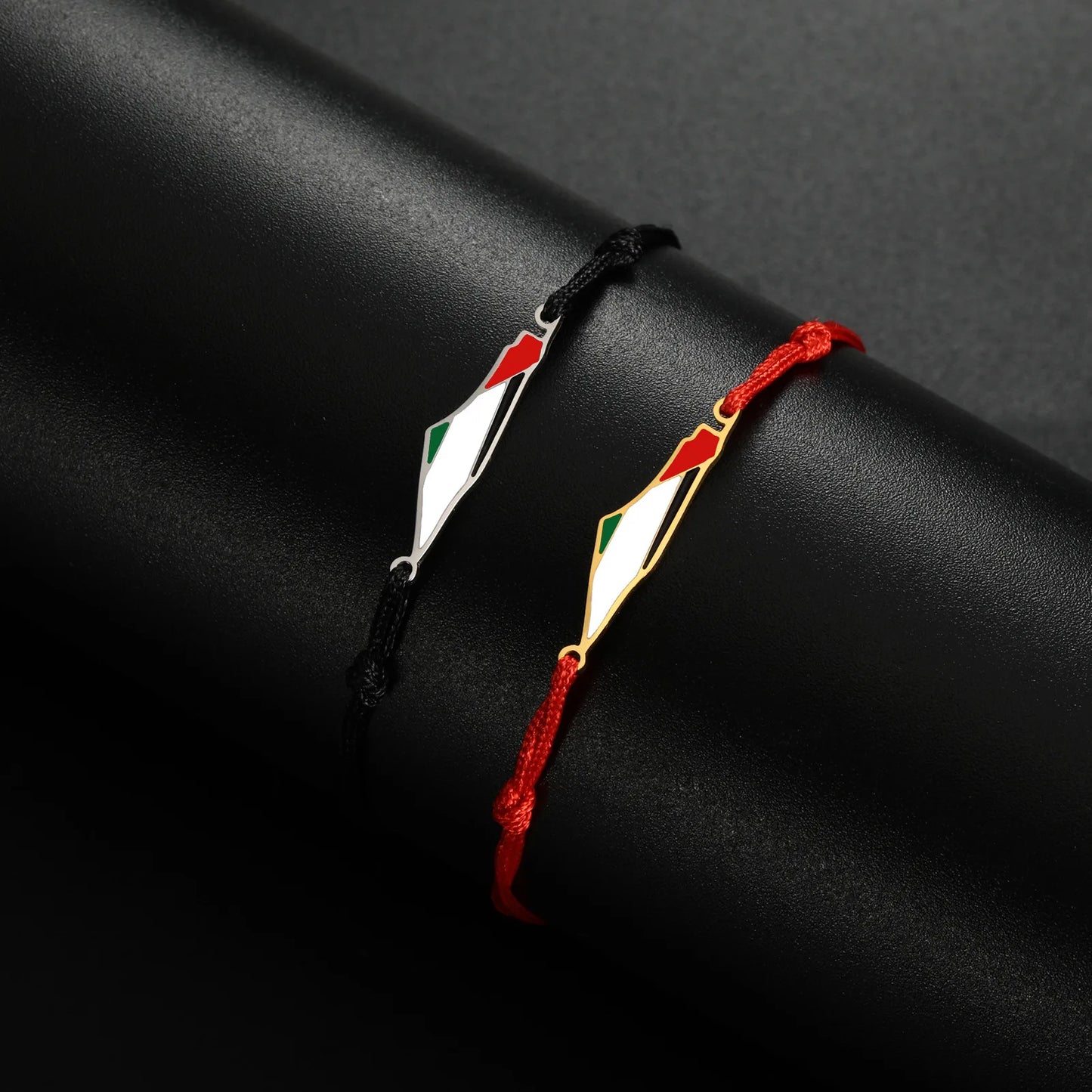 Palestina Kaart Hanger Armband – Unisex Dubbele Laag Touw & RVS Sieraad