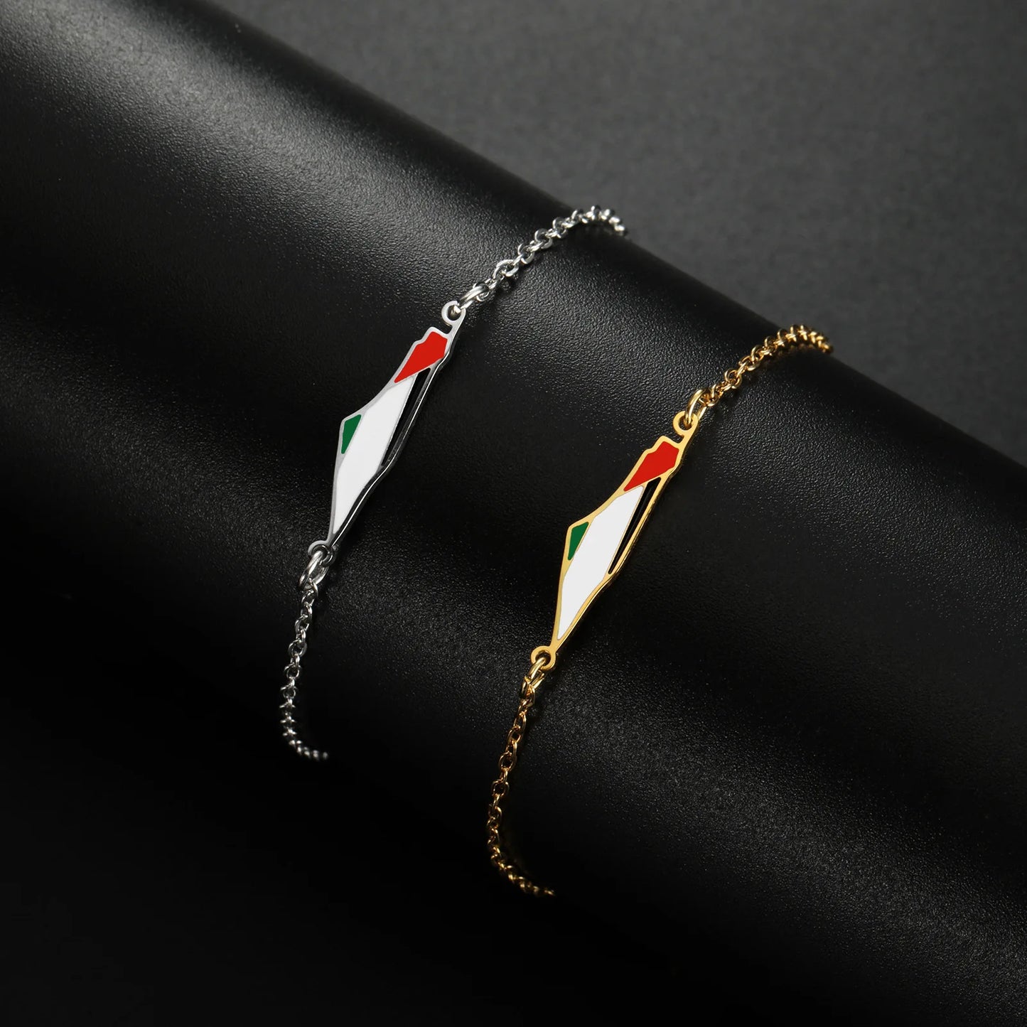 Palestina Kaart Hanger Armband – Unisex Dubbele Laag Touw & RVS Sieraad