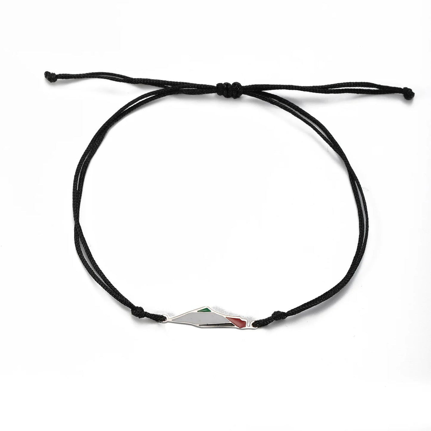 Palestina Kaart Hanger Armband – Unisex Dubbele Laag Touw & RVS Sieraad