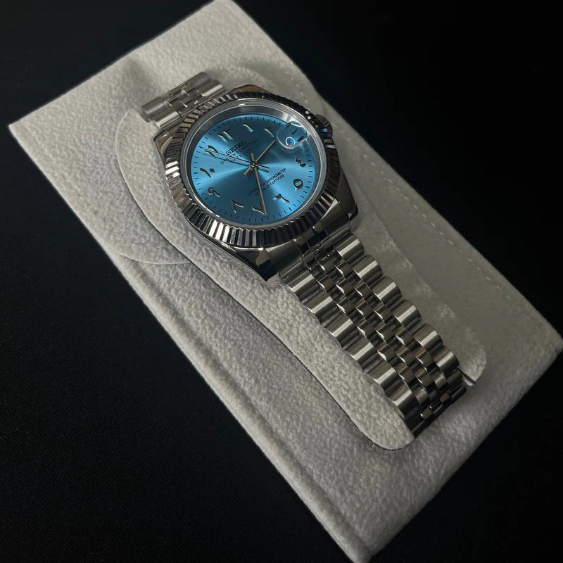 Seiko Mod Automatic | Arab Dial | 904L Steel – Ice Blue – 39mm