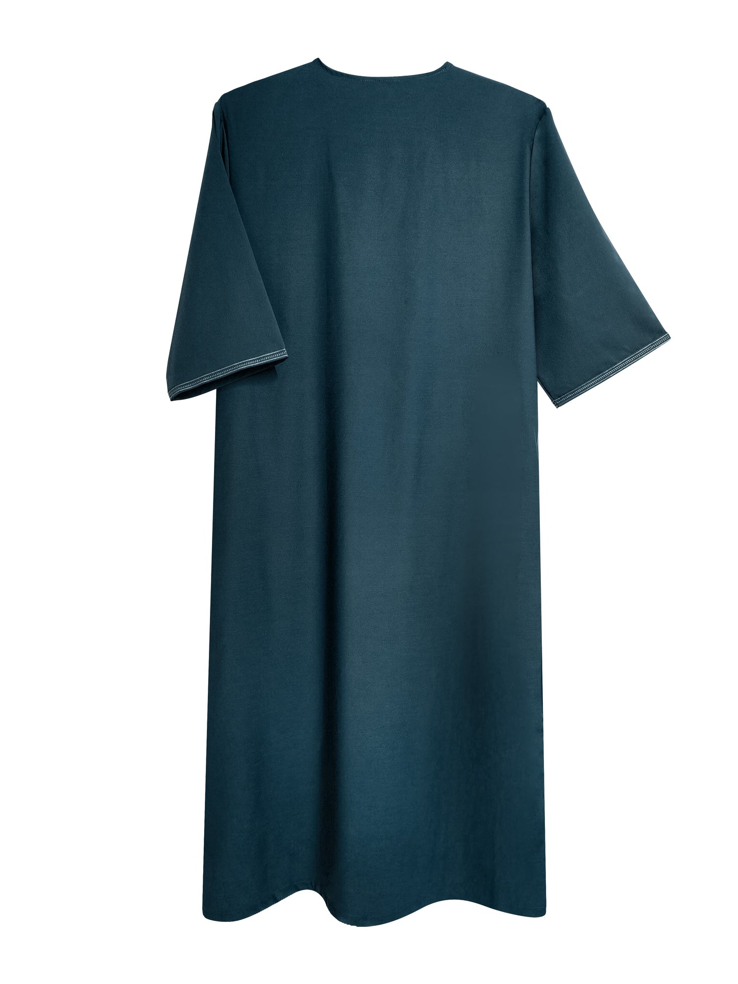 Heren Kandora - Lichtgewicht Stof - Blauw/Groen - Subtiel Borduursel