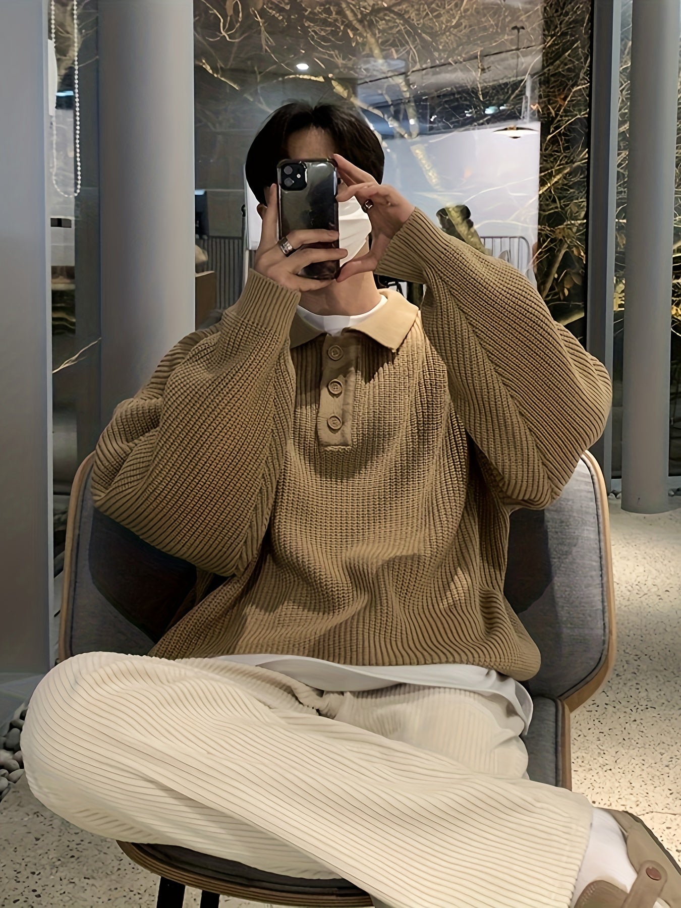 Men’s Golf Sweater – Khaki