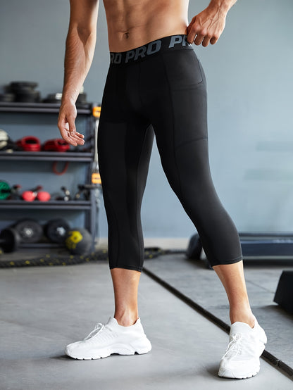 Heren Sport Capri Broek - Sneldrogend & Ademend - Ideaal voor Hardlopen & Training