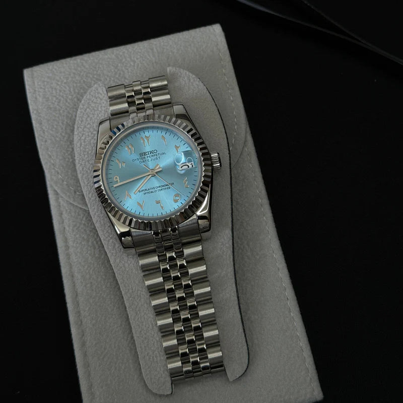 Seiko Mod Automatic | Arab Dial | 904L Steel – Ice Blue – 39mm