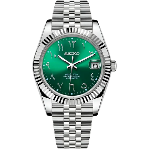 Seiko Mod Automatic | Arab Dial | 904L Staal – Groen - 39mm