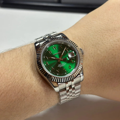 Seiko Mod Automatic | Arab Dial | 904L Staal – Groen - 39mm