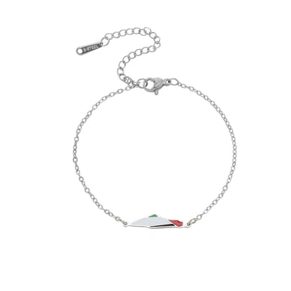 Palestina Kaart Hanger Armband – Unisex Dubbele Laag Touw & RVS Sieraad