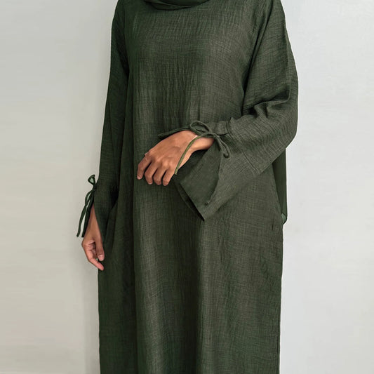 Losse Abaya Jurk voor Vrouwen – Pullover met Splitmanchetten