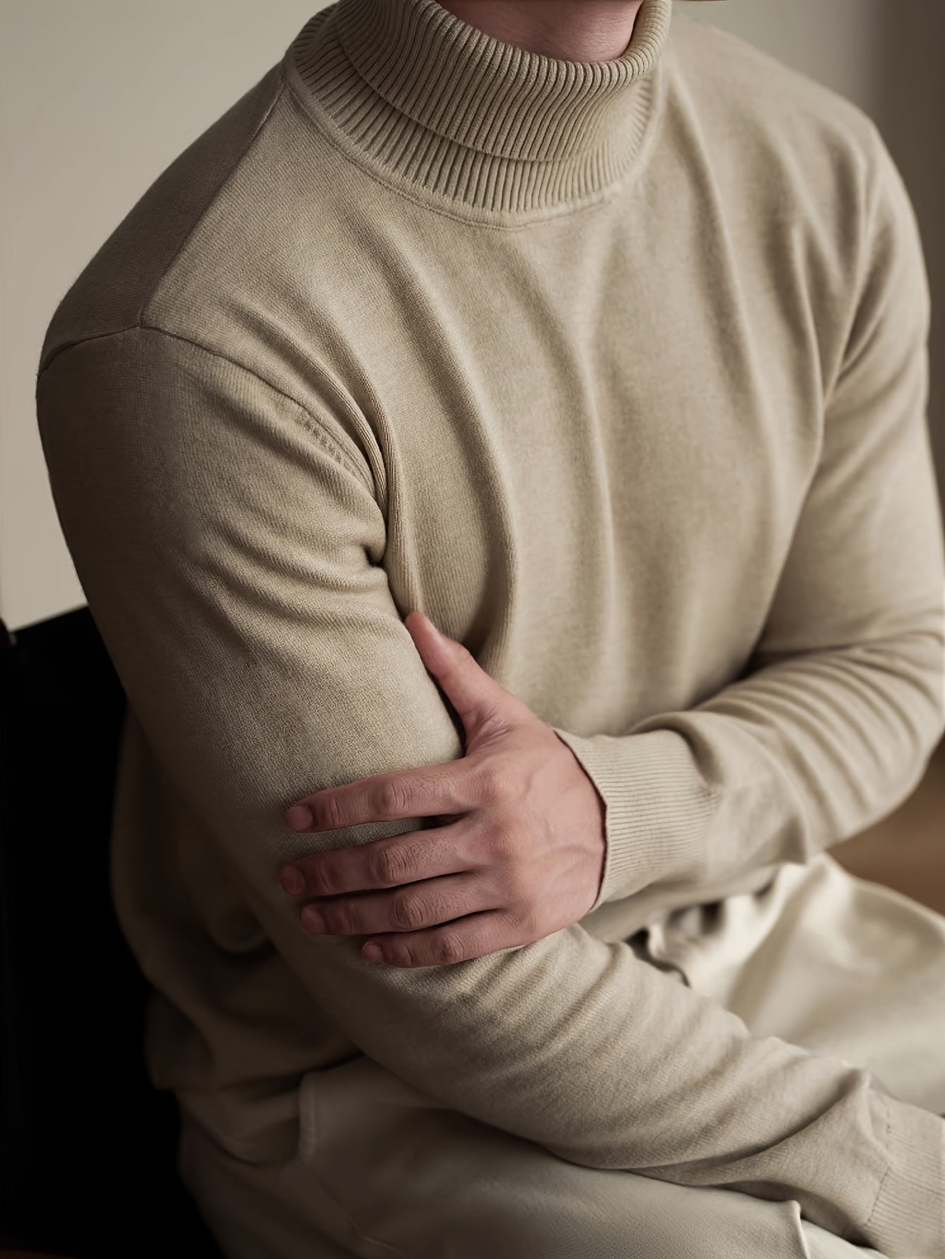 Heren Slim-Fit High Neck Knit Trui - Slim Fit