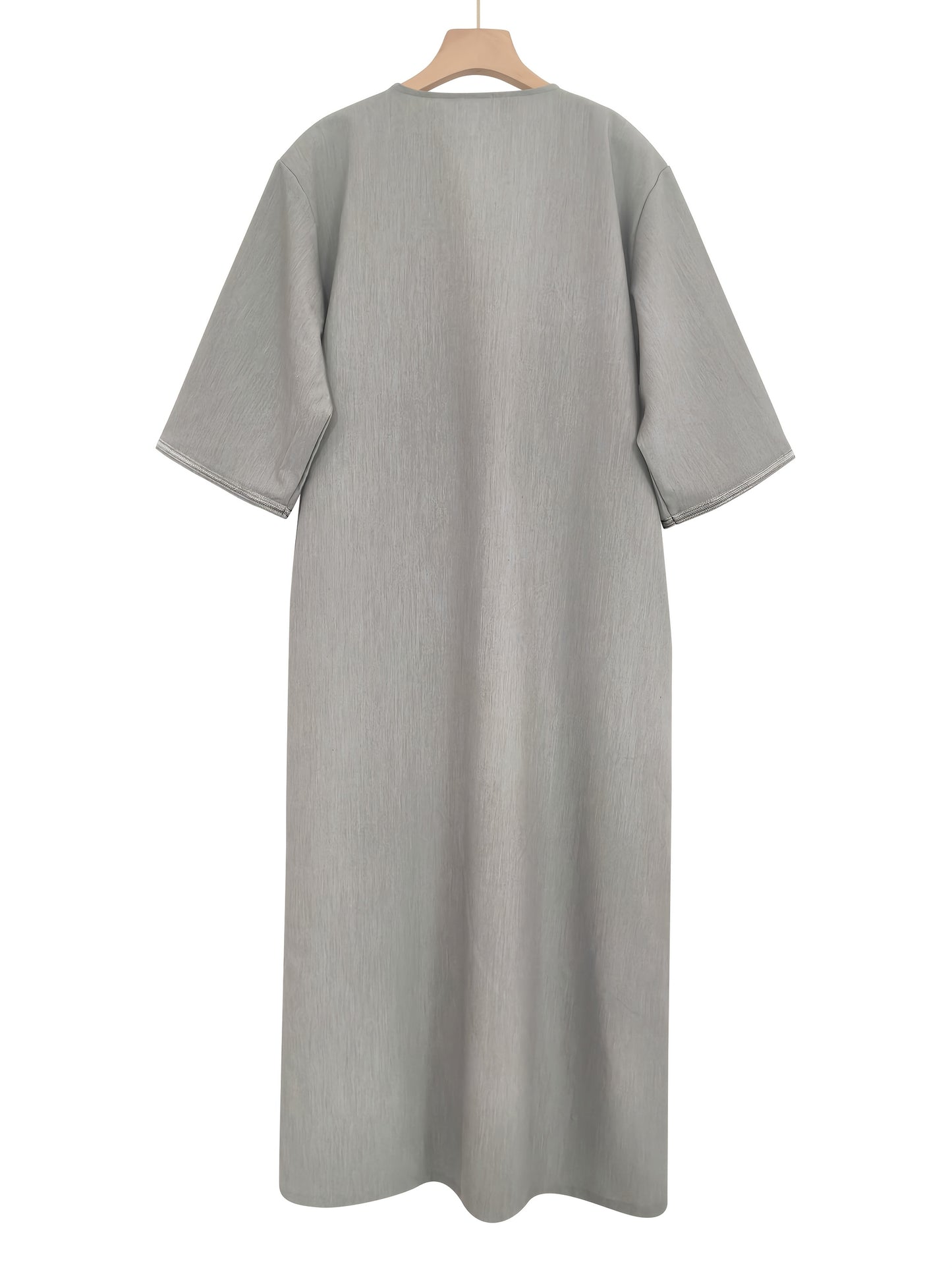 Heren Kandora - Polyester Blend - Grijs - Borduursel
