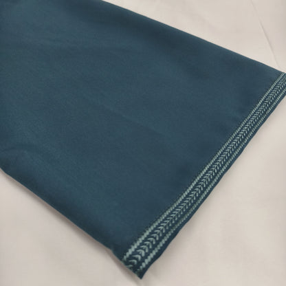 Heren Kandora - Lichtgewicht Stof - Blauw/Groen - Subtiel Borduursel