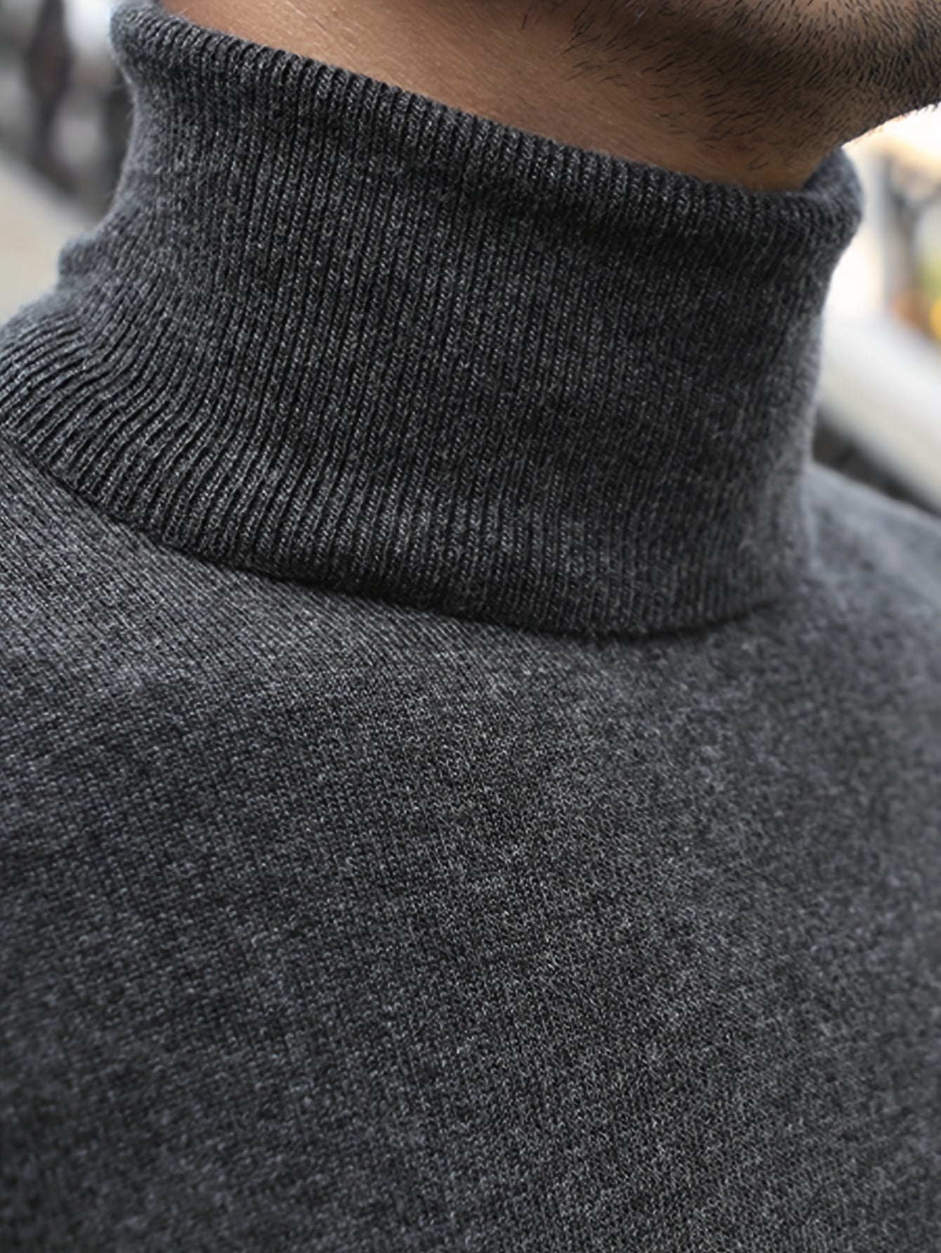 Heren Slim-Fit High Neck Knit Trui - Slim Fit