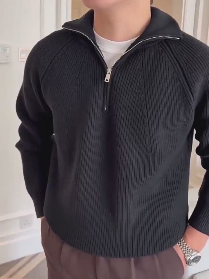Men’s Thick Knit Sweater – Black